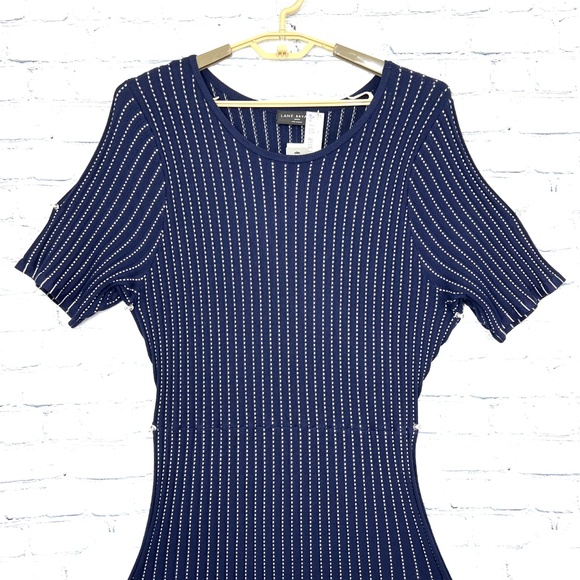 👗NWT🤩 |•LANE BRYANT•| Broken Stripe Comfort Fit Accordion Knit Dress Size… - Picture 3 of 14